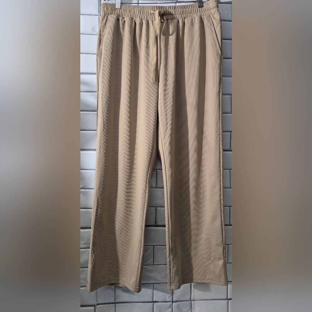 Nwot Coofandy Ladies Drawstring High Waist Pant Elastic Waist Straight Leg Pocke
